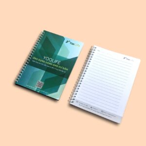 Sổ lò xo nhỏ bìa họa tiết xanh